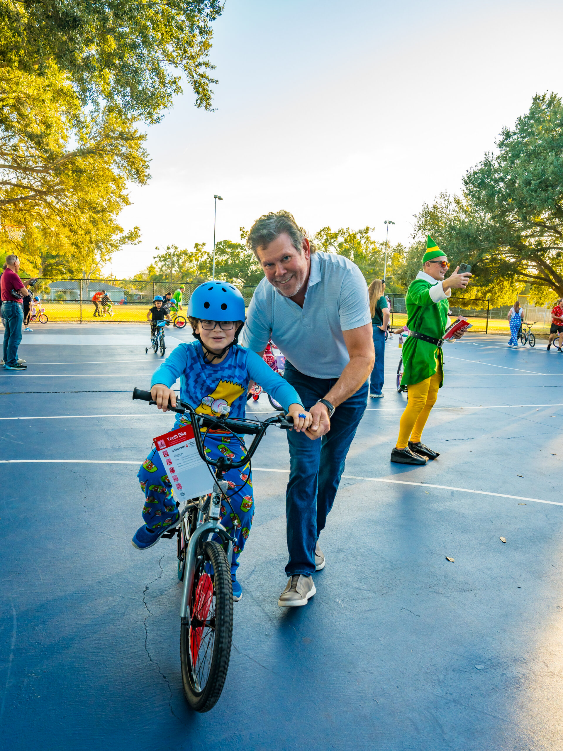 Teaching child to ride bike