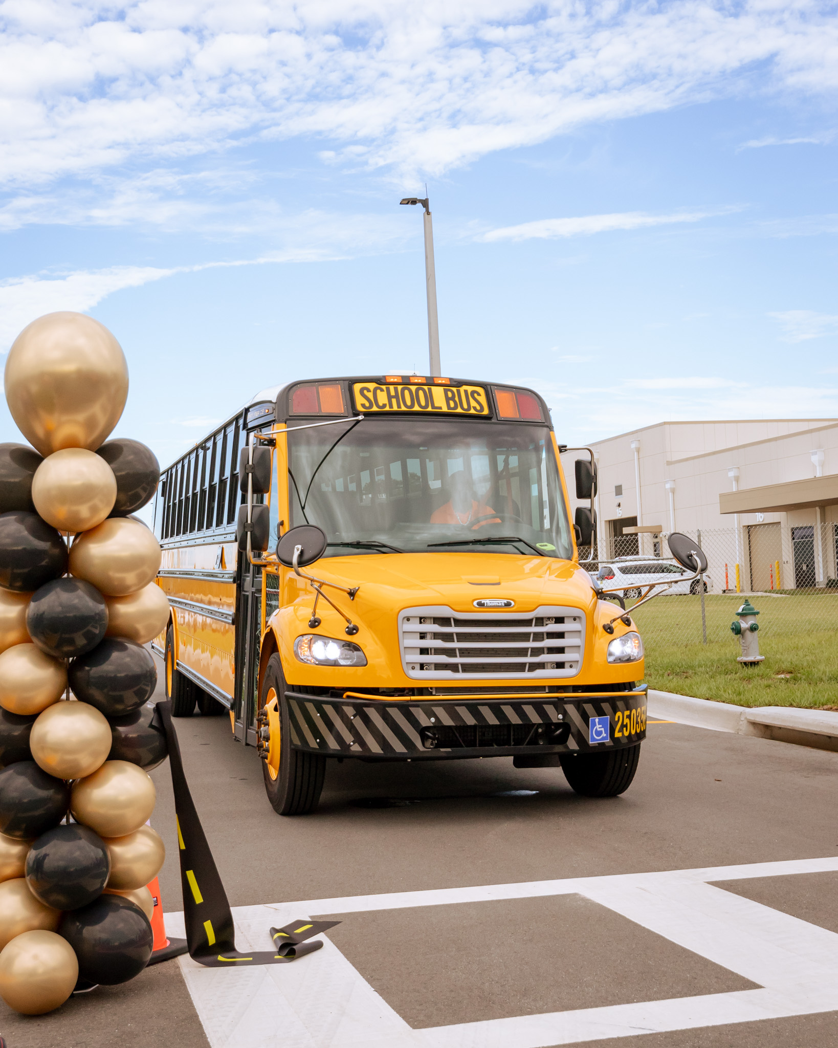 Bus at the SDOC Transportation West ribbon cutting